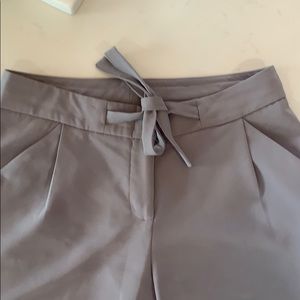 Grey tie belt pants